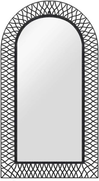 vidaXL Wandspiegel gewölbt 60x110 cm Schwarz