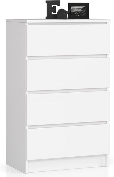 Akord Kommode mit 4 Schubladen Beistellschrank Highboardmodernes Sideboard für Wohnzimmer Esszimmer Schlafzimmer Flur Badezimmer 60 x 99 x 40 cm