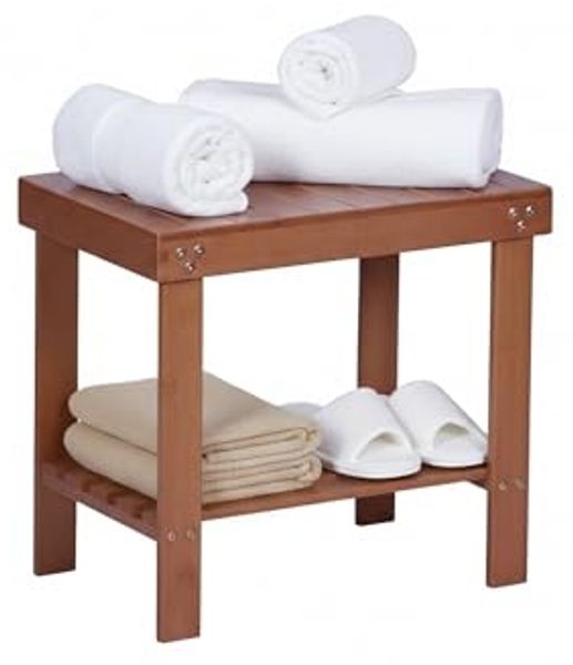 Relaxdays Badhocker aus Bambus