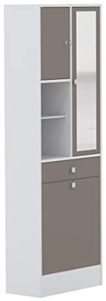 Badezimmerschrank mit Wäschekippe Plizz - Taupe