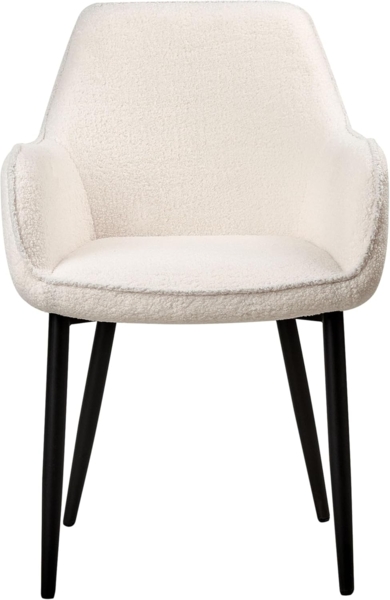 Esszimmerstuhl 2er Set ALDEN Bouclé Weiß