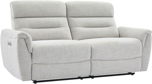 Vente-unique - 3-Sitzer Elektrischer Relax-Sofa aus hellgrauem Strukturstof BREVIO