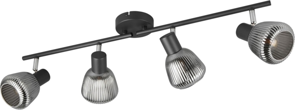 Trio Leuchten 4er Spot Tarifa E14 schwarz matt Metall/Glas