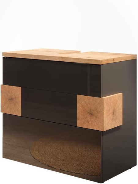 Waschbeckenunterschrank Eden Anthrazit 70 x 64.5 cm mit 2 Schubladen Vicco