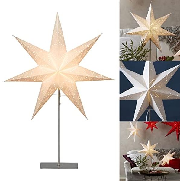 Fensterstern mit Beleuchtung, Innen, Papierstern, Weihnachtslampe