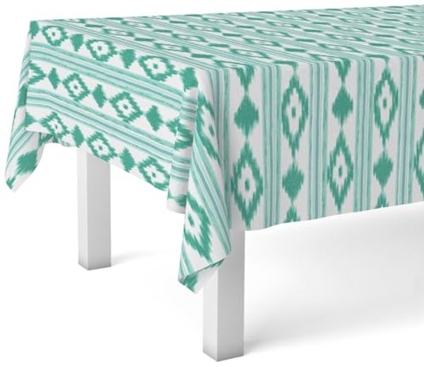 Martina Home Tischdecke, Wachstuch, Malorqué, Türkis, 240x140 cm