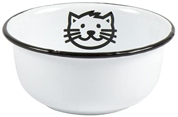 Laursen Fressnapf für Katze, Emaille weiß, (ØxH): 11x5 cm