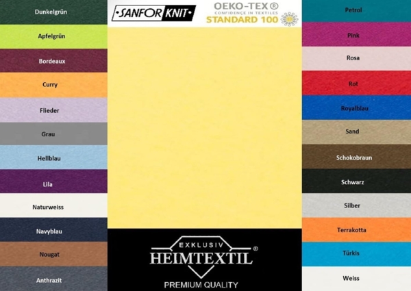 EXKLUSIV HEIMTEXTIL Marke Jersey Spannbettlaken 100 x 200 cm Gelb 100% Baumwolle Öko - Tex Zertifiziert Bed-Sheet Bettlaken Spannbetttuch Topper Leinentuch