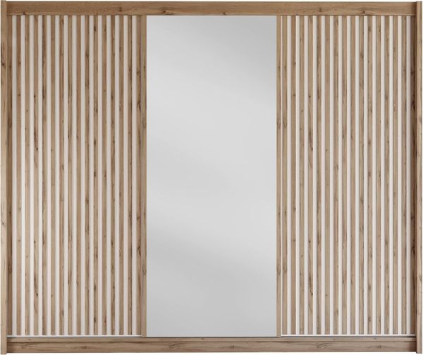 Kleiderschrank Lylkun 250 (Farbe: Wotan Eiche / Wotan Eiche + Weiß)