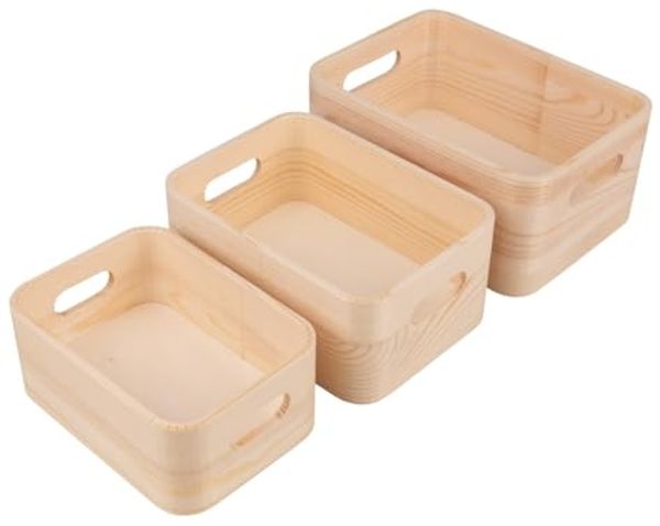 Holz Kisten Set, FSC 100%, 22x16x10+19,5x14x8,5+17x12x7cm, 3tlg, ...