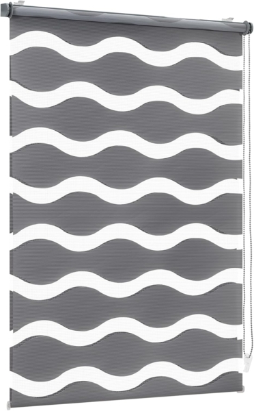 Sekey Doppelrollo Wellen Klemmfix ohne Bohren für Fenster, Doppelrollo 80 cm breit, Duo Rollo Welle Jalousie Sonnenschutz, 80x210 cm, Dunkelgrau