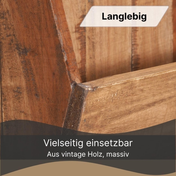 DESIGN DELIGHTS Wandregal ZEITUNGSREGAL "NEWS 60", Altholz massiv, 60x38x11cm (HxBxT), Wandreg Bild 6