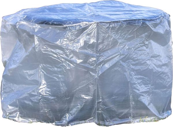 acamp Gartenmöbel-Schutzhülle Abdeckung für Gartentische bis Ø 125 cm, Höhe 80 cm (Schutzhülle für Gartenmöbel), Plane, Abdeckung, Möbelschutz, Regenschutz