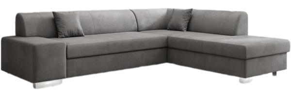 Designer Sofa Pina mit Schlaf- und Klappfunktion Samt Grau Rechts