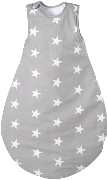 roba Schlafsack 'Little Stars' 90 cm - ganzjahres Babyschlafsack - atmungsaktiv - Baumwolle - Grau / Weiß