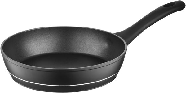 FLORINA Aluminium Bratpfanne 22 cm Durchmesser I Universalpfanne DELUX Antihaftbeschichtet I Anti-Kratz Pfanne mit Induktionsboden I Pfanne Geeignet für Induktionsherd, Gasherd, Elektroherd (Schwarz)