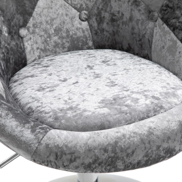 SVITA Havanna Premium Stuhl Lounge Clubsessel Drehsessel Samt-Optik glänzend Retro Silber Bar-Stuhl Schalenstuhl Bild 6