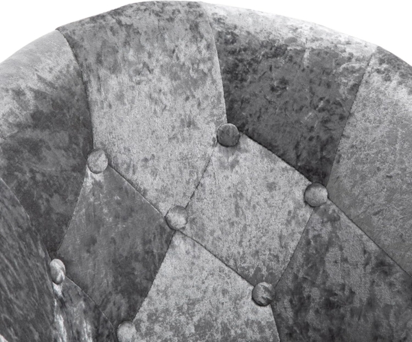 SVITA Havanna Premium Stuhl Lounge Clubsessel Drehsessel Samt-Optik glänzend Retro Silber Bar-Stuhl Schalenstuhl Bild 8