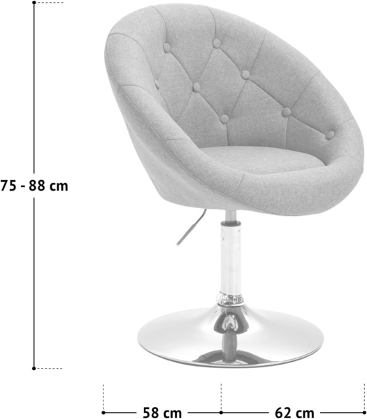 SVITA Havanna Premium Stuhl Lounge Clubsessel Drehsessel Samt-Optik glänzend Retro Silber Bar-Stuhl Schalenstuhl Bild 3