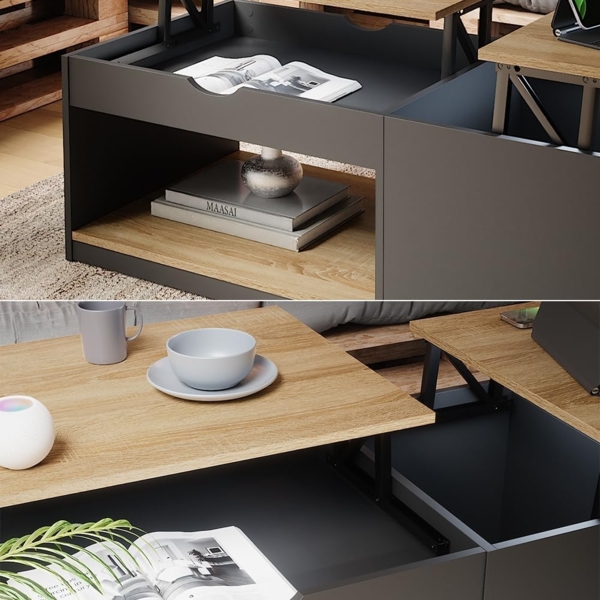 Couchtisch Avela Schwarz 55 x 110 cm Vicco Bild 5