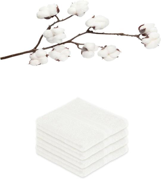 Handtuch 4er Set 50 x 100 cm Weiss Bild 4