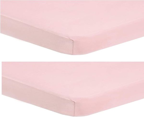 DuDu N Girlie next2me Baumwolle Jersey Spannbetttuch für Kinderbett, 51x85 cm, 2-teilig, pink