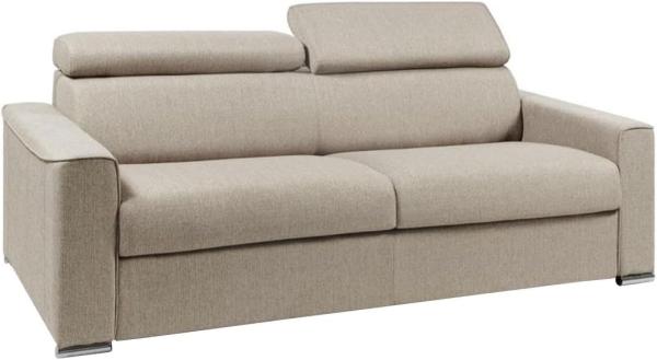 Vente-unique - Schlafsofa 4-Sitzer - Liegefläche mit Lattenrost: 160 cm - Matratzenhöhe: 18 cm - Stoff - Beige - VIZIR