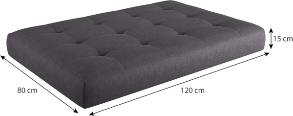 sunnypillow Palettenkissen UV - beständig Outdoor/Indoor Palettenauflage Palettenpolster Palettensofa Sitzkissen Rückenlehne gesteppt Sitzkissen 120 x 80 x 15 cm Grey Bild 3