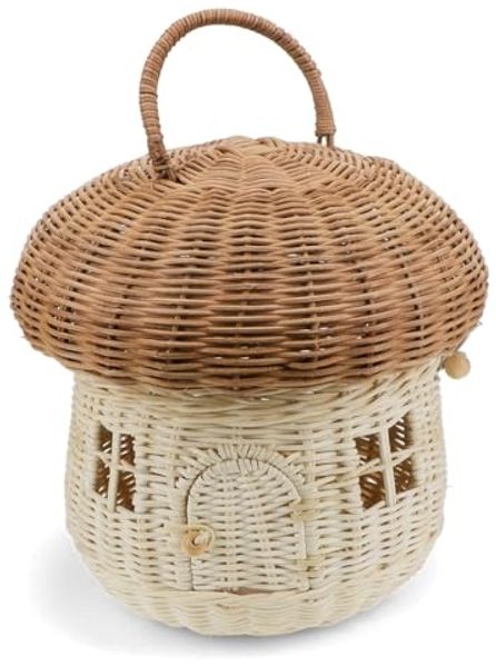 Rex London Aufbewahrungskorb Rattan Korb Pilz Ø22cm Deko Aufbewahrung Gartendeko