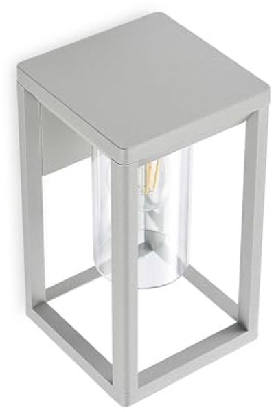 Lindby Außen-Wandleuchte Estami, Metall, Alu IP44, 1 x 15 W