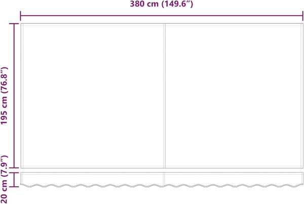 vidaXL Markisenersatzstoff Bordeauxrot 380 x 195 cm Polyester 42000445 Bild 9