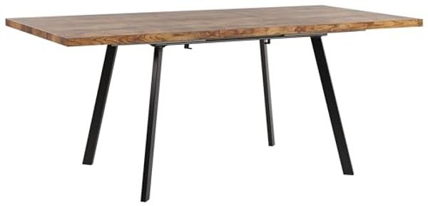 Esstisch heller Holzfarbton / schwarz 140 / 180x90 cm ausziehbar HARLOW