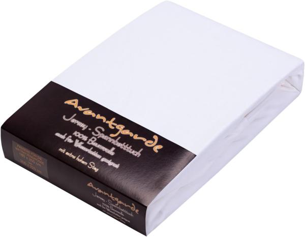 AVANTGARDE Premium Spannbetttuch - 140x200 cm -160x220 cm - 40cm Steg - auch für Boxspringbett & Wasserbett - Spannbettlaken ca. 170g/m² - Bettlaken 100% Jersey Baumwolle, ÖKO-TEX (01 Weiß) Bild 2