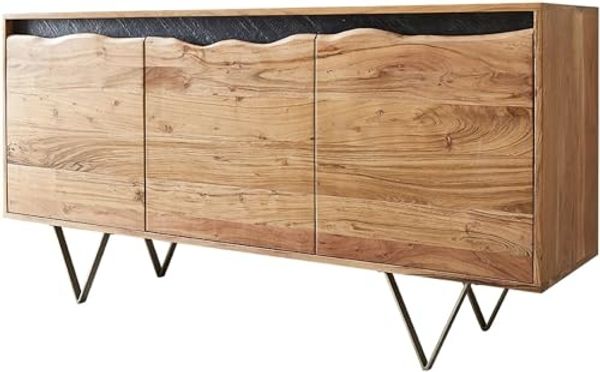 Sideboard Stonegrace 147x45 cm Akazie Natur 3 Türen Baumkante