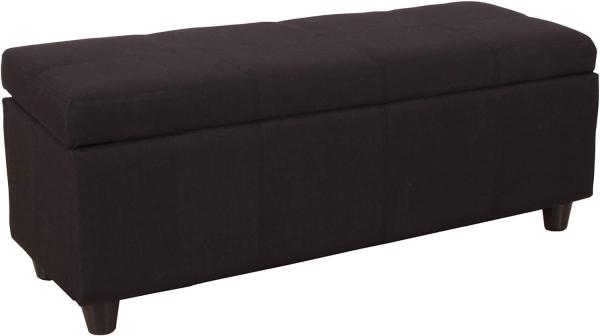 Aufbewahrungs-Truhe Kriens, Sitzbank Bank, Stoff/Textil, 45x114x45cm FSC®-zertifiziert ~ schwarz Bild 4