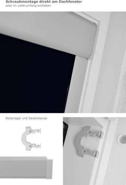 Lysel - Qualitätsdachfensterrollo abdunkelnd schwarz Rollo geeignet für Velux Dachfenster SK06, 606, (B x H) 97.30cm x 99.50cm in schwarz Bild 3