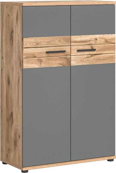 Kleiner Büroschrank Mason - Nox Oak / Basalt Grau