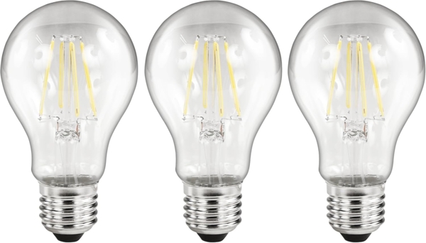 LED Filament Set McShine, 3x Glühlampe, E27, 2W, 200lm, warmweiß, klar