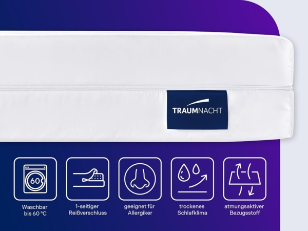 Traumnacht Easy Comfort Rollmatratze Öko-Tex zertifiziert, Härtegrad 3 (H3), 120x200 cm, produziert nach deutschem Qualitätsstandard Bild 4