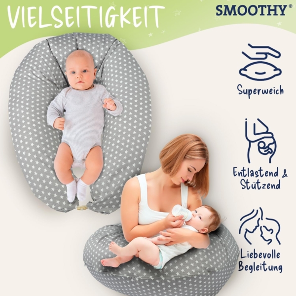 Smoothy Stillkissen Schwangerschaftskissen Seitenschläferkissen Schlaf Lagerungskissen Bild 3