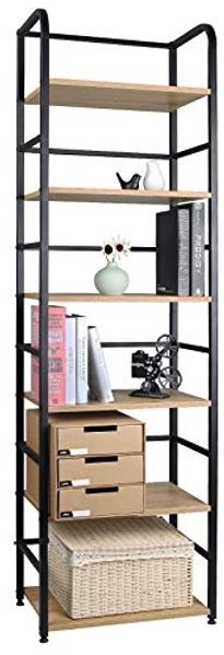 Standregal mit 6 Ablage 50 x 30 x 176 cm Eiche Hell