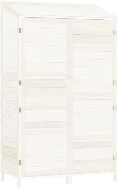 vidaXL Geräteschuppen Weiß 102x52x174,5 cm Massivholz Tanne 152191