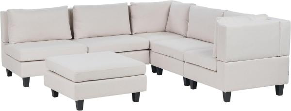 Beliani 'Unstad' Sofa, Beige, Stoff, 72 x 228 x 228 cm, mit Ottomane, Links