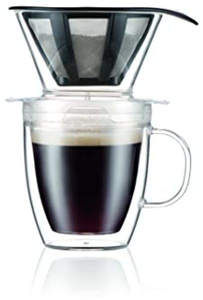 Bodum Kaffee-Tropfer und doppelwandige Tasse 0,3 L Pour Over Transparent