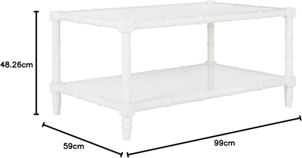 SAFAVIEH Modern Wooden Accent Table, in White, 90 X 35 X 50 Bild 2
