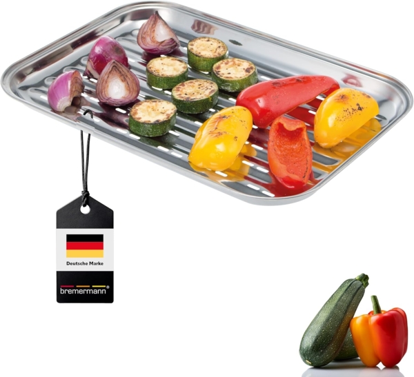 Bremermann Grillschale, Edelstahl-Grillpfanne, ca. 35 x 24,5 cm Bild 1