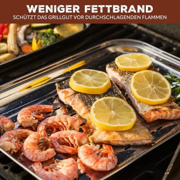 Bremermann Grillschale, Edelstahl-Grillpfanne, ca. 35 x 24,5 cm Bild 5