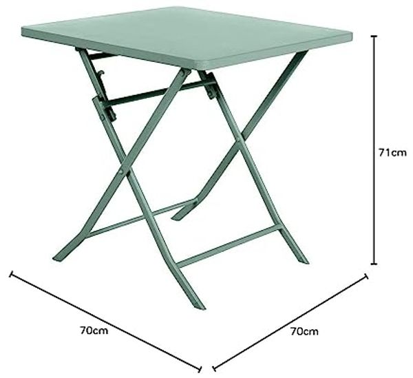 Hespéride - Quadratischer klappbarer Gartentisch Greensboro Olivgrün - 2 Plätze - Olivengrün Bild 2