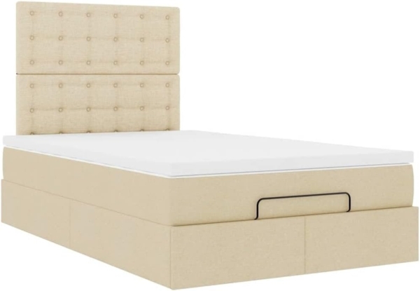 Ottoman-Bett mit Matratze Creme 120x200 cm Stoff 3313318