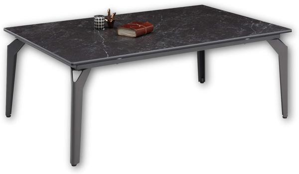 BIBI Couchtisch mit Keramikoberfläche und Metallgestell, Anthrazit - hochwertiger Sofatisch für Ihren Wohnbereich - 110 x 41 x 70 cm (B/H/T)